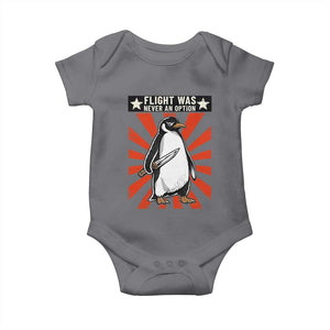 Flight was Never an Option Baby Onesie Funny Penguin Knife Sarcastic