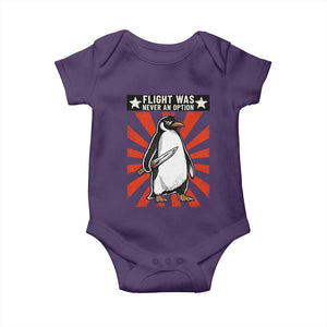 Flight was Never an Option Baby Onesie Funny Penguin Knife Sarcastic