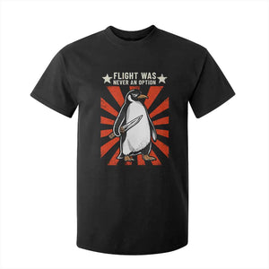 Flight was Never an Option T Shirt For Kid Funny Penguin Knife Sarcastic