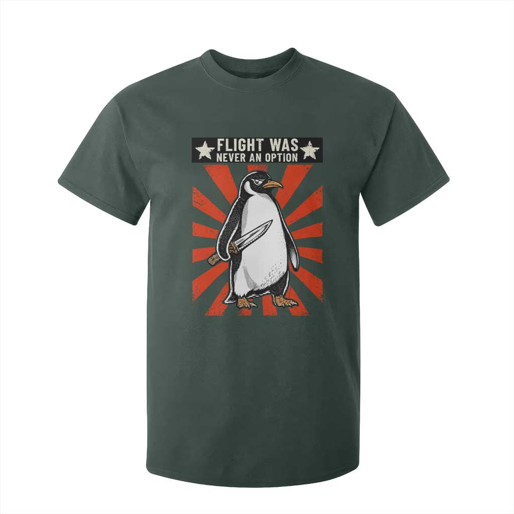 Flight was Never an Option T Shirt For Kid Funny Penguin Knife Sarcastic