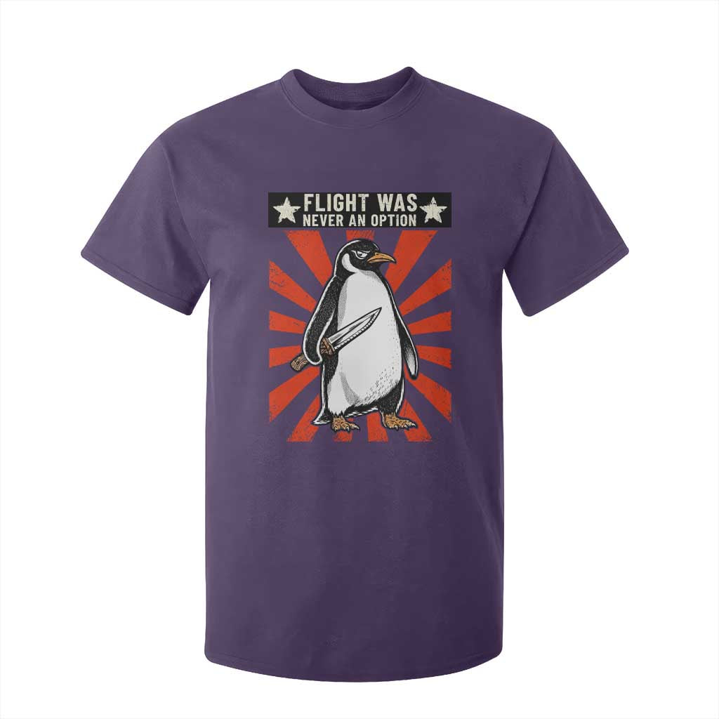 Flight was Never an Option T Shirt For Kid Funny Penguin Knife Sarcastic