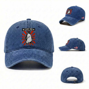 Flight was Never an Option Washed Cotton Baseball Cap Funny Penguin Knife Sarcastic