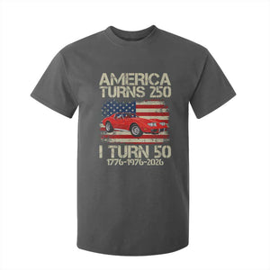 America Turns 250 I Turn 50 1976 50th Birthday T Shirt For Kid Sports Car Retro Americana