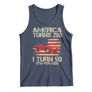 America Turns 250 I Turn 50 1976 50th Birthday Tank Top Sports Car Retro Americana