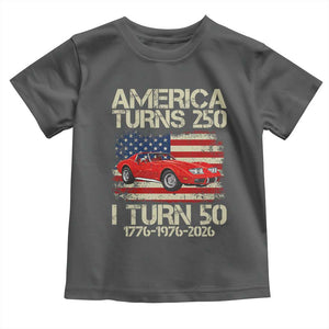 America Turns 250 I Turn 50 1976 50th Birthday Toddler T Shirt Sports Car Retro Americana