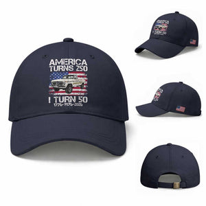 America Turns 250 I Turn 50 1976 50th Birthday Baseball Cap Vintage Classic Original American Old Pickup Truck