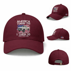 America Turns 250 I Turn 50 1976 50th Birthday Baseball Cap Vintage Classic Original American Old Pickup Truck