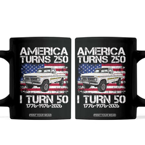 America Turns 250 I Turn 50 1976 50th Birthday Coffee Mug Vintage Classic Original American Old Pickup Truck