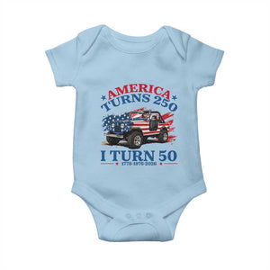America Turns 250 I Turn 50 1976 50th Birthday Baby Onesie Compact Classic Off-road SUV