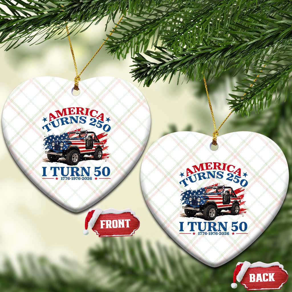 America Turns 250 I Turn 50 1976 50th Birthday Ceramic Ornament Compact Classic Off-road SUV