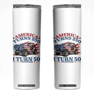 America Turns 250 I Turn 50 1976 50th Birthday Skinny Tumbler Compact Classic Off-road SUV