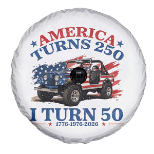 America Turns 250 I Turn 50 1976 50th Birthday Spare Tire Cover Compact Classic Off-road SUV