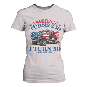 America Turns 250 I Turn 50 1976 50th Birthday T Shirt For Women Compact Classic Off-road SUV