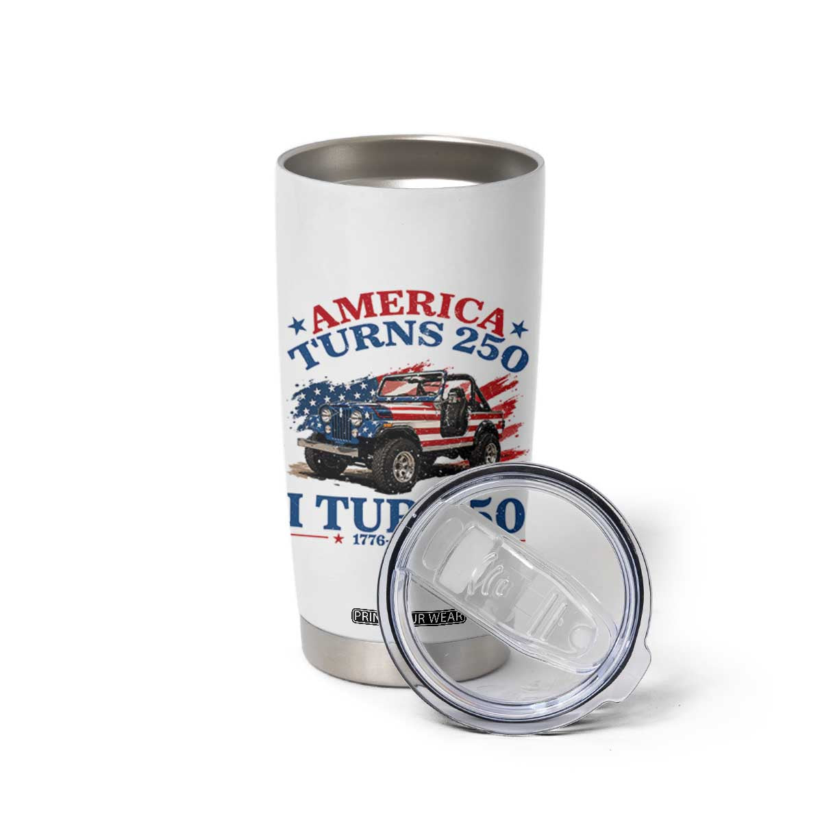 America Turns 250 I Turn 50 1976 50th Birthday Tumbler Cup Compact Classic Off-road SUV