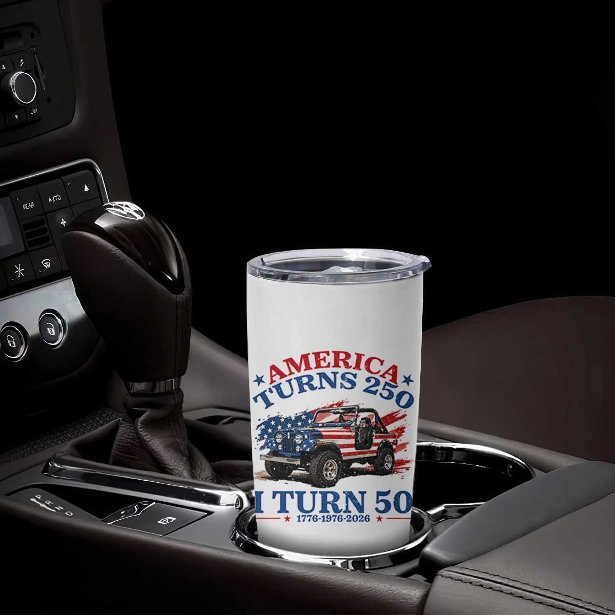 America Turns 250 I Turn 50 1976 50th Birthday Tumbler Cup Compact Classic Off-road SUV