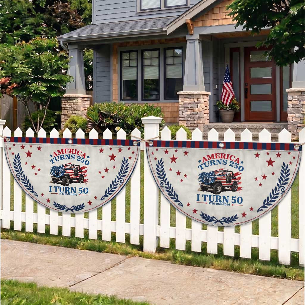 America Turns 250 I Turn 50 1976 50th Birthday Patriotic Fan Flag Compact Classic Off-road SUV