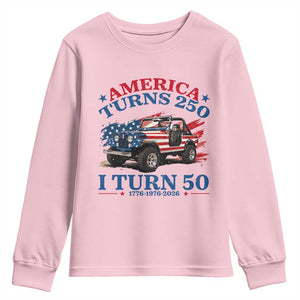 America Turns 250 I Turn 50 1976 50th Birthday Youth Sweatshirt Compact Classic Off-road SUV