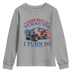 America Turns 250 I Turn 50 1976 50th Birthday Youth Sweatshirt Compact Classic Off-road SUV