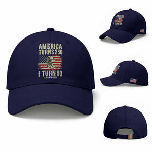 America Turns 250 I Turn 50 1976 50th Birthday Baseball Cap Patriotic Cowboy Cowgirl Rodeo 4th of July