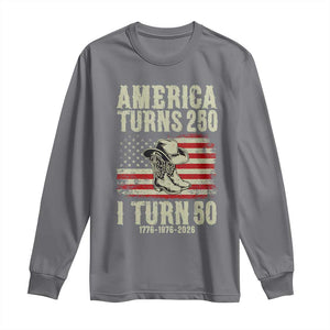 America Turns 250 I Turn 50 1976 50th Birthday Long Sleeve Shirt Patriotic Cowboy Cowgirl Rodeo 4th of July