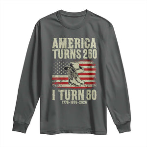 America Turns 250 I Turn 50 1976 50th Birthday Long Sleeve Shirt Patriotic Cowboy Cowgirl Rodeo 4th of July