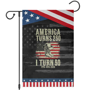 America Turns 250 I Turn 50 1976 50th Birthday Patriotic Garden Flag Cowboy Cowgirl Rodeo 4th of July