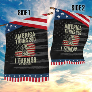 America Turns 250 I Turn 50 1976 50th Birthday Patriotic Garden Flag Cowboy Cowgirl Rodeo 4th of July