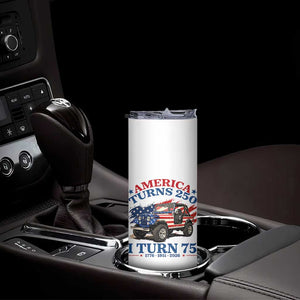 America Turns 250 I Turn 75 1951 75th Birthday Skinny Tumbler Compact Classic Off-road SUV