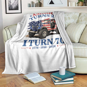 America Turns 250 I Turn 70 1956 70th Birthday Throw Blanket Compact Classic Off-road SUV