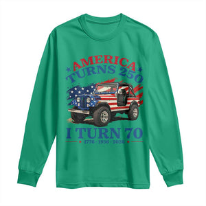 America Turns 250 I Turn 70 1956 70th Birthday Long Sleeve Shirt Compact Classic Off-road SUV