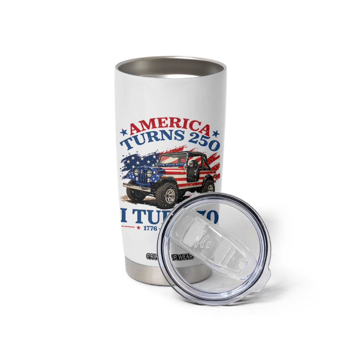 America Turns 250 I Turn 70 1956 70th Birthday Tumbler Cup Compact Classic Off-road SUV