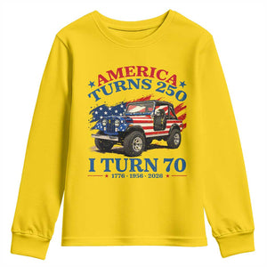 America Turns 250 I Turn 70 1956 70th Birthday Youth Sweatshirt Compact Classic Off-road SUV