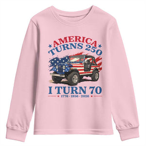 America Turns 250 I Turn 70 1956 70th Birthday Youth Sweatshirt Compact Classic Off-road SUV