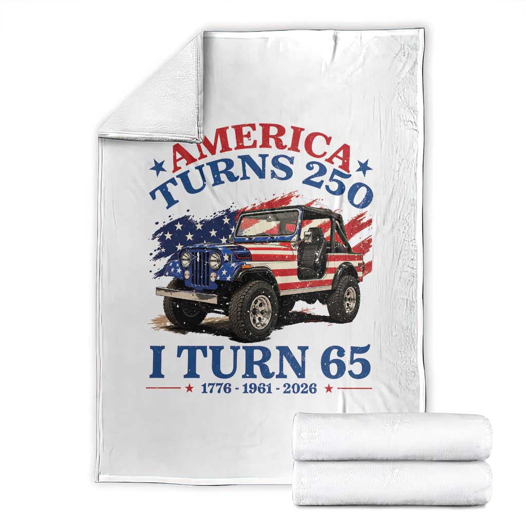 America Turns 250 I Turn 65 1961 65th Birthday Throw Blanket Compact Classic Off-road SUV TS14 White Print Your Wear