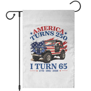 America Turns 250 I Turn 65 1961 65th Birthday Garden Flag Compact Classic Off-road SUV