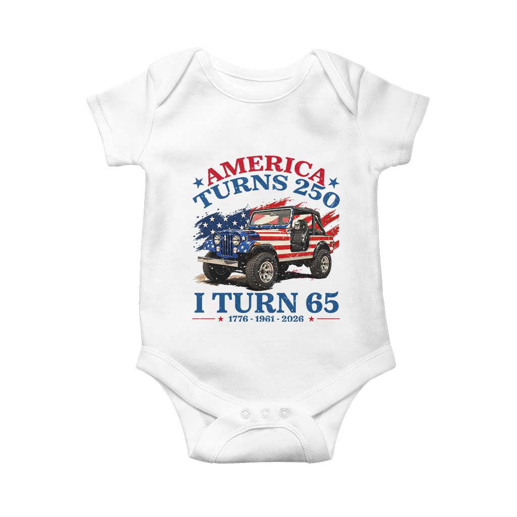 America Turns 250 I Turn 65 1961 65th Birthday Baby Onesie Compact Classic Off-road SUV TS14 White Print Your Wear