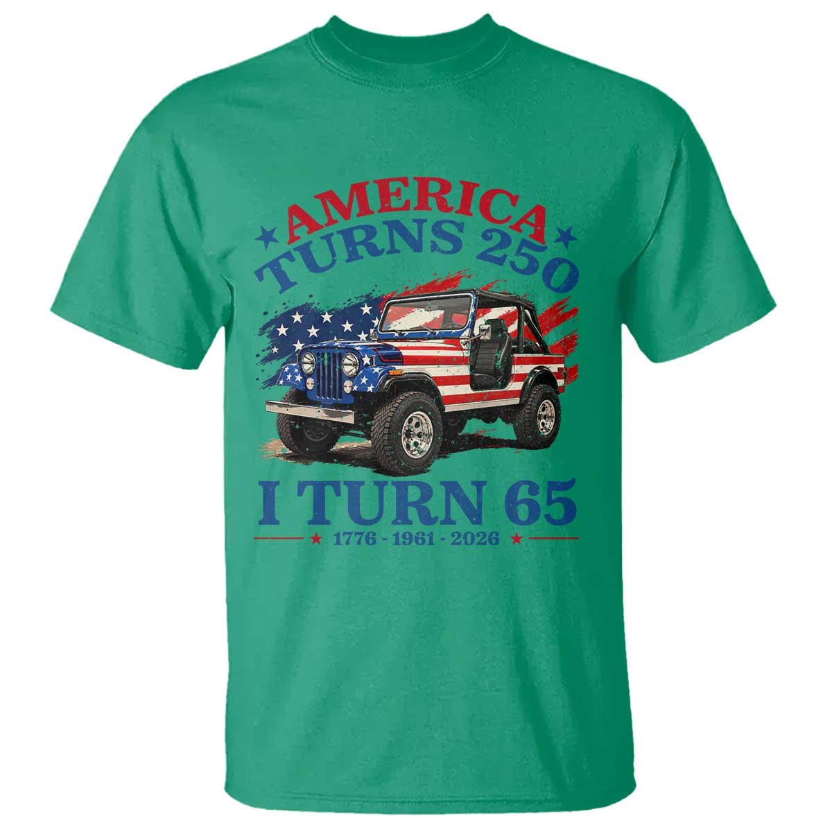 America Turns 250 I Turn 65 1961 65th Birthday T Shirt Compact Classic Off-road SUV
