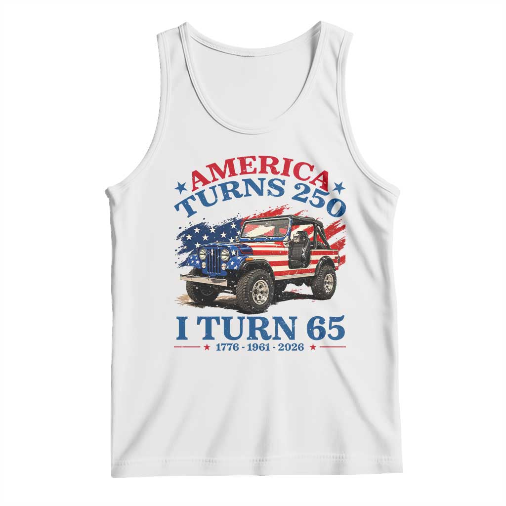 America Turns 250 I Turn 65 1961 65th Birthday Tank Top Compact Classic Off-road SUV TS14 White Print Your Wear