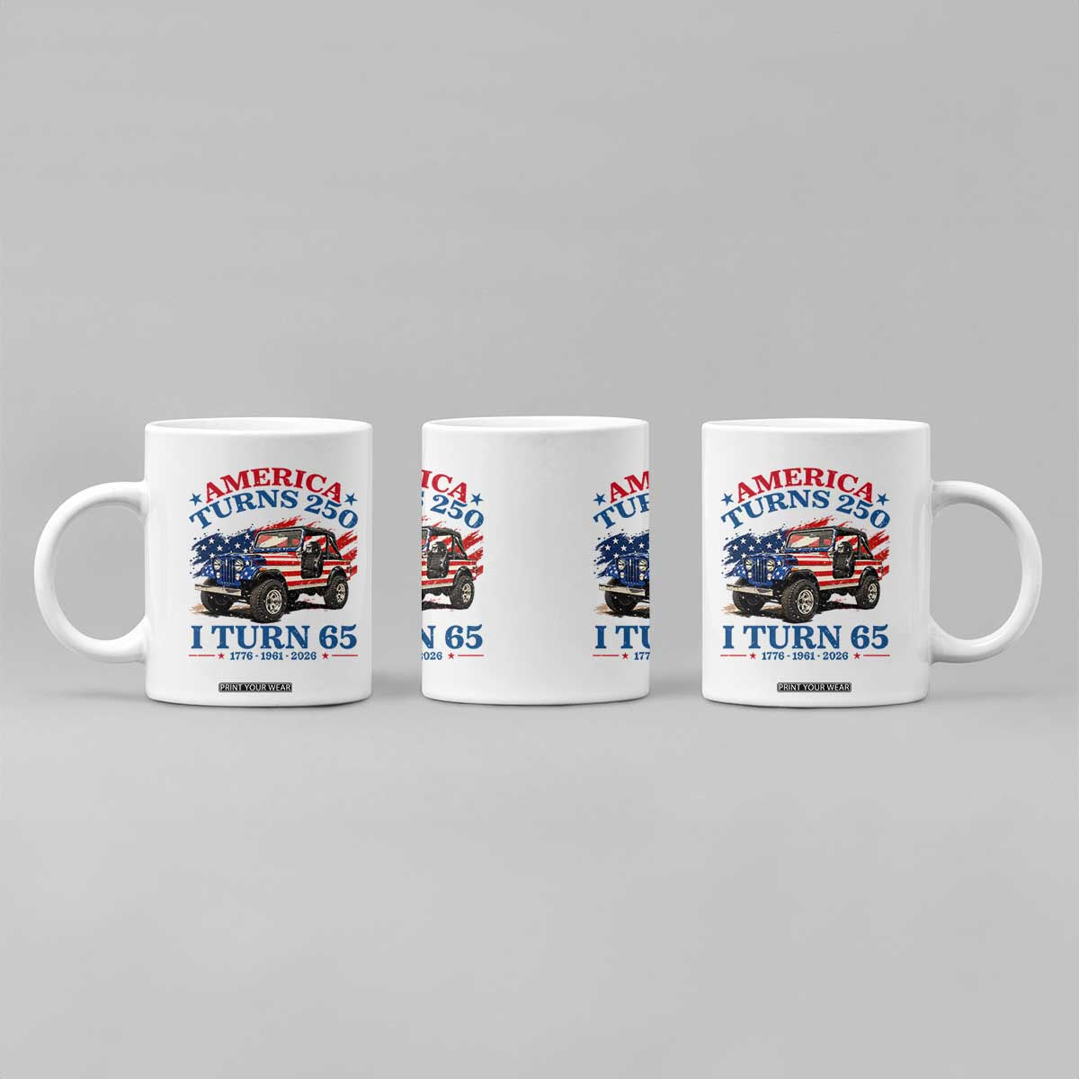 America Turns 250 I Turn 65 1961 65th Birthday Coffee Mug Compact Classic Off-road SUV