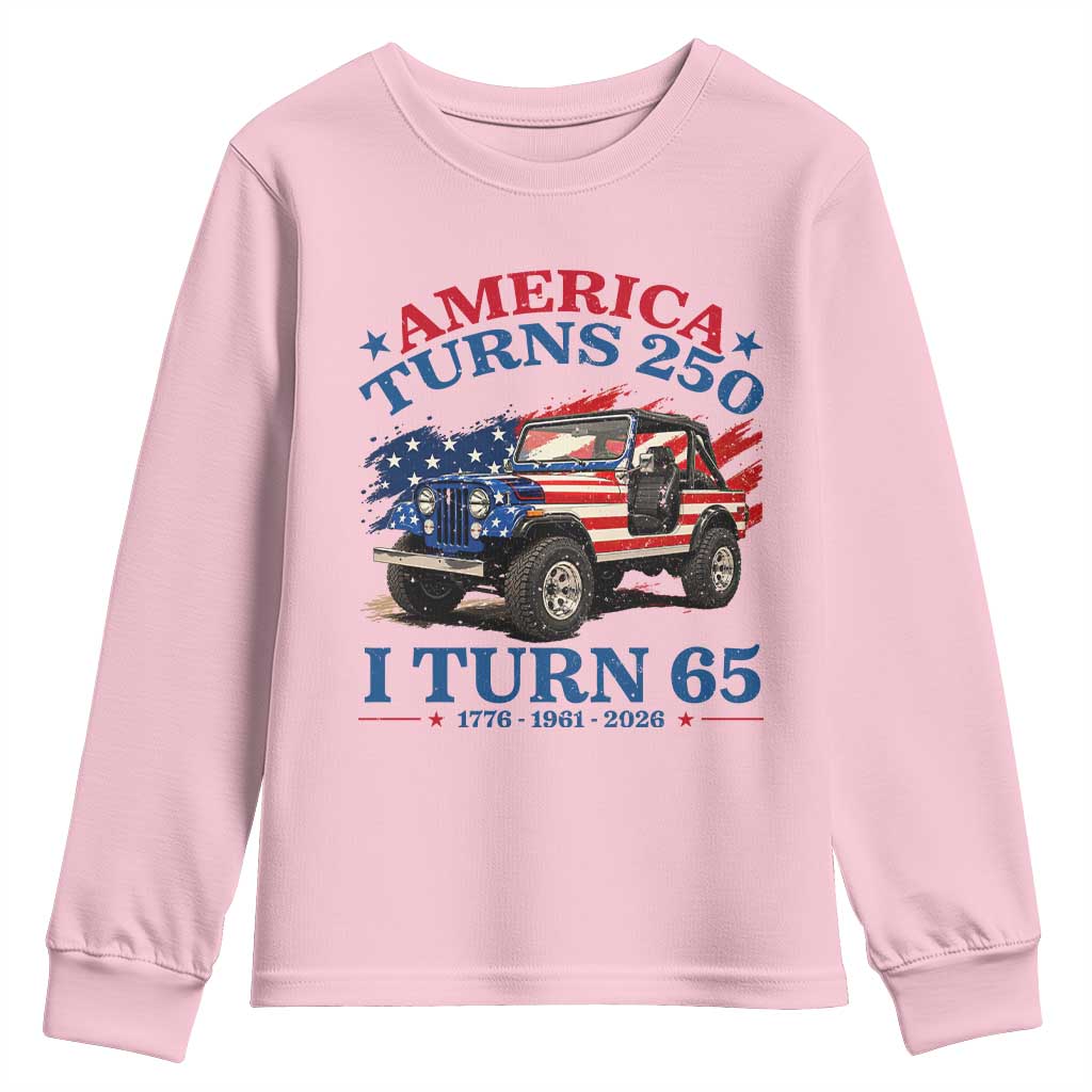 America Turns 250 I Turn 65 1961 65th Birthday Youth Sweatshirt Compact Classic Off-road SUV
