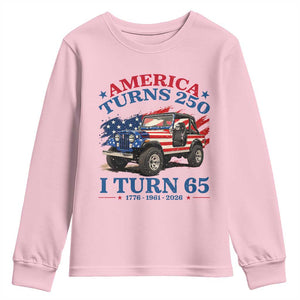 America Turns 250 I Turn 65 1961 65th Birthday Youth Sweatshirt Compact Classic Off-road SUV
