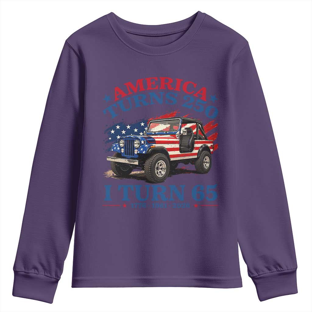 America Turns 250 I Turn 65 1961 65th Birthday Youth Sweatshirt Compact Classic Off-road SUV