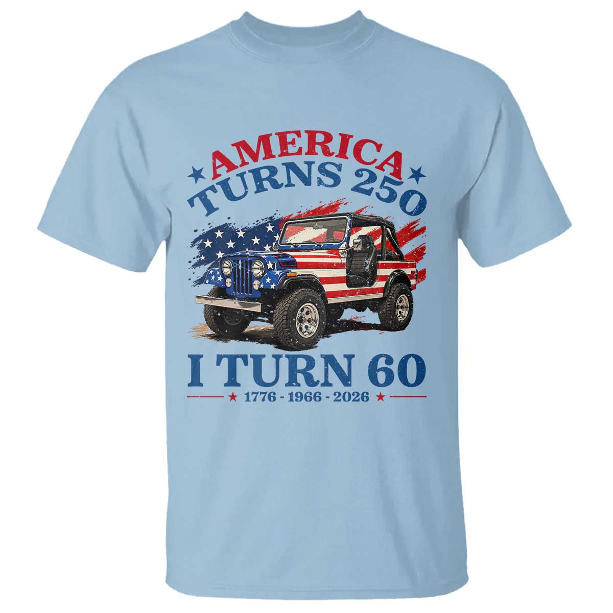 America Turns 250 I Turn 60 1966 60th Birthday T Shirt Compact Classic Off-road SUV