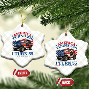 America Turns 250 I Turn 55 1971 55th Birthday Ceramic Ornament Compact Classic Off-road SUV