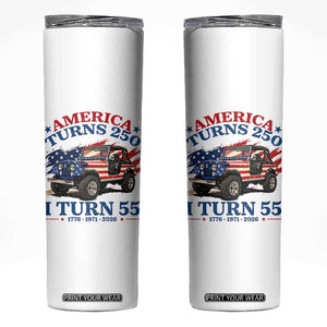 America Turns 250 I Turn 55 1971 55th Birthday Skinny Tumbler Compact Classic Off-road SUV
