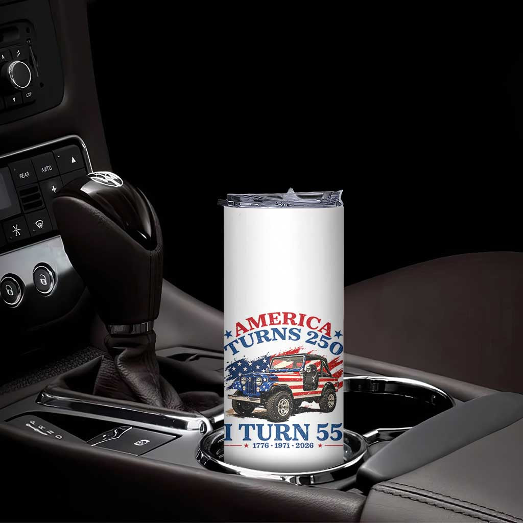 America Turns 250 I Turn 55 1971 55th Birthday Skinny Tumbler Compact Classic Off-road SUV