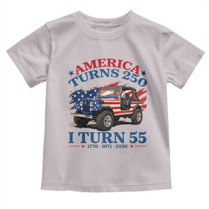 America Turns 250 I Turn 55 1971 55th Birthday Toddler T Shirt Compact Classic Off-road SUV