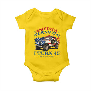 America Turns 250 I Turn 45 1981 45th Birthday Baby Onesie Compact Classic Off-road SUV