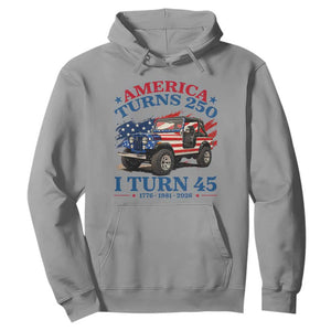 America Turns 250 I Turn 45 1981 45th Birthday Hoodie Compact Classic Off-road SUV