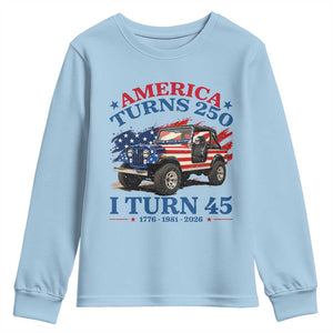 America Turns 250 I Turn 45 1981 45th Birthday Youth Sweatshirt Compact Classic Off-road SUV